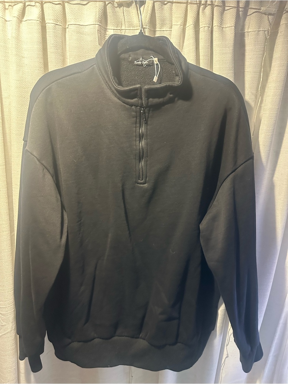 Black Quarter-Zip Sweater